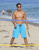 Mario Lopez has a fun day on the beach