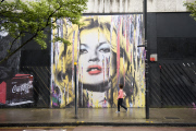 Artwork featuring Kate Moss by Thierry Guetta aka Mr Brainwash, New Oxford Street, London, Britain - 16 Jul 2012