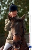 CAMILLA PARKER BOWLES HUNTING WITH BEAUFORT HUNT, GLOUCESTERSHIRE, BRITAIN - 1995