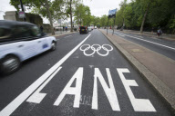 Olympic Games 2012 Traffic road lanes on the Embankment, London, Britain - 02 Jul 2012
