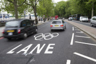 Olympic Games 2012 Traffic road lanes on the Embankment, London, Britain - 02 Jul 2012