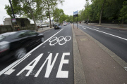 Olympic Games 2012 Traffic road lanes on the Embankment, London, Britain - 02 Jul 2012