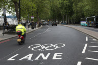 Olympic Games 2012 Traffic road lanes on the Embankment, London, Britain - 02 Jul 2012