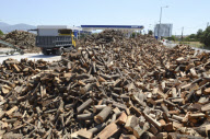 Timber yard in Thessalonica, Greece - 03 Jul 2012