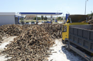Timber yard in Thessalonica, Greece - 03 Jul 2012