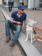 Kellan Lutz Takes A Break From Comic-Con With His Dog