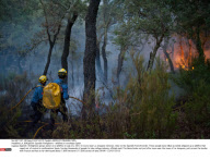 LA JONQUERA: Spanish firefighters - wildfires in northeast Spain