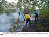 LA JONQUERA: Spanish firefighters - wildfires in northeast Spain