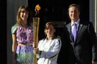 Olympic torch arrives at Downing Street. London.