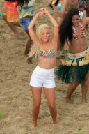 Tulisa Contostavlos Filming Her Music Video On The Beach In Hawaii