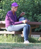 Semi-Exclusive... Brigitte Nielsen Getting Drunk In A Park