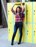 Behind the scenes of GLEE star Jenna Ushkowitz Wall Flower Jeans promo shoot.