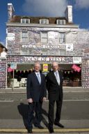House Of Reeves store in Croydon has been covered with 4,000 positive messages from young people as part of the Reverse Riots charity campaign following last year's riots, London, Britain- Aug 2012