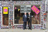 House Of Reeves store in Croydon has been covered with 4,000 positive messages from young people as part of the Reverse Riots charity campaign following last year's riots, London, Britain- Aug 2012
