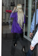 Lady Gaga leaves Giorgio Armani in pink fur
