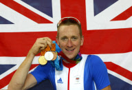 Olympic Games 2004. Triple Cycling Medallist Bradley Wiggins With Gold Silver & Bronze
