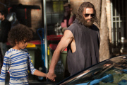 HUGH JACKMAN and son OSCAR on Wolverine set in Surry Hills