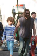 HUGH JACKMAN and son OSCAR on Wolverine set in Surry Hills