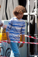 HUGH JACKMAN and son OSCAR on Wolverine set in Surry Hills