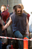 HUGH JACKMAN and son OSCAR on Wolverine set in Surry Hills