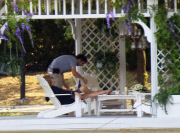 'What about love' on set filming, Snagov Lake, near Bucharest, Romania - 08 Aug 2012