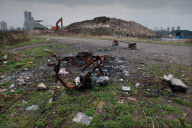 The Olympic Park site in Hackney marshes Stratford before the construction began in February 2006.

