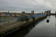 The Olympic Park site in Hackney marshes Stratford before the construction began in February 2006.

