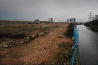 The Olympic Park site in Hackney marshes Stratford before the construction began in February 2006.

