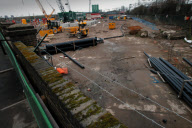 The Olympic Park site in Hackney marshes Stratford before the construction began in February 2006.

