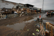 The Olympic Park site in Hackney marshes Stratford before the construction began in February 2006.

