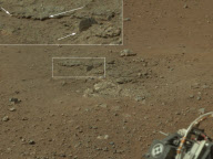 Rover Curiosity image shows area of blast from rocket engines