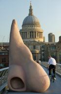 Giant Nose Sculpture on the Millenium Bridge promoting the London Dungeon's 'Stinky Summer' exhibition, London, Britain - 16 Aug 2012