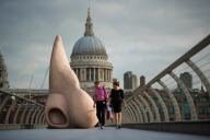 Giant Nose Sculpture on the Millenium Bridge promoting the London Dungeon's 'Stinky Summer' exhibition, London, Britain - 16 Aug 2012