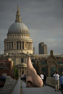 Giant Nose Sculpture on the Millenium Bridge promoting the London Dungeon's 'Stinky Summer' exhibition, London, Britain - 16 Aug 2012