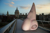Giant Nose Sculpture on the Millenium Bridge promoting the London Dungeon's 'Stinky Summer' exhibition, London, Britain - 16 Aug 2012