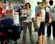 Teri Hatcher And Daughter Emerson Land At LAX