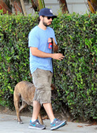 Exclusive... Jordan Bratman Walks His Dog in Santa Monica
