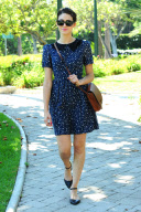 Emmy Rossum Wearing DKNY EYEWEAR in the Park 