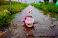 Bog Snorkelling Triathlon as part of the World Alternative Games, at Llanwrtyd Wells, Wales, Britain - 25 Aug 2012