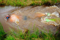 Bog Snorkelling Triathlon as part of the World Alternative Games, at Llanwrtyd Wells, Wales, Britain - 25 Aug 2012