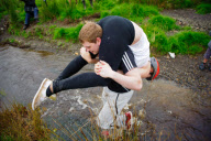 Bog Snorkelling Triathlon as part of the World Alternative Games, at Llanwrtyd Wells, Wales, Britain - 25 Aug 2012
