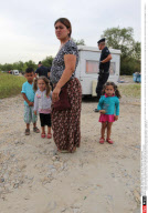 SAINT PRIEST: People from the Roma community expelled by French police