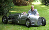Engineer builds scale replica of famous Auto Union Type A 'Silver Arrow' German racing car, Diss, Norfolk, Britain - 23 Aug 2012