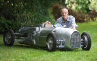 Engineer builds scale replica of famous Auto Union Type A 'Silver Arrow' German racing car, Diss, Norfolk, Britain - 23 Aug 2012