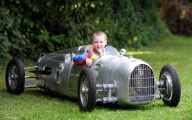 Engineer builds scale replica of famous Auto Union Type A 'Silver Arrow' German racing car, Diss, Norfolk, Britain - 23 Aug 2012