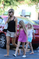 *EXCLUSIVE* Denise Richards takes Sam and Lola back to school shopping