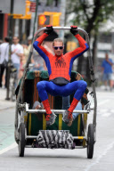 Spider-Man Flies and Offers Rides In His Rickshaw