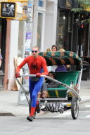 Spider-Man Flies and Offers Rides In His Rickshaw