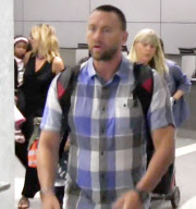 Heidi Klum at LAX with the bodyguard she is allegedly dating