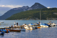 "Haute Savoie Annecy Lake near Chaparon fishing (leisure) people adult man mountain water lake dampi